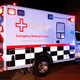 Ambulance parked in front of hospital